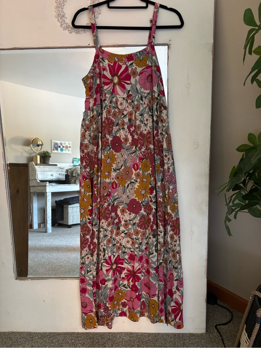NATURAL LIFE Pink & Mustard Floral Tiered Maxi Sundress - Picture 9 of 10
